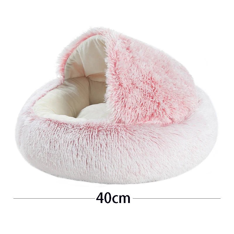 Cat Bed Pet Mattress Warm Soft Plush Pet Bed with Cover Round Cat Dog Sleeping Nest Cave for Small Dogs kitten - Furbury