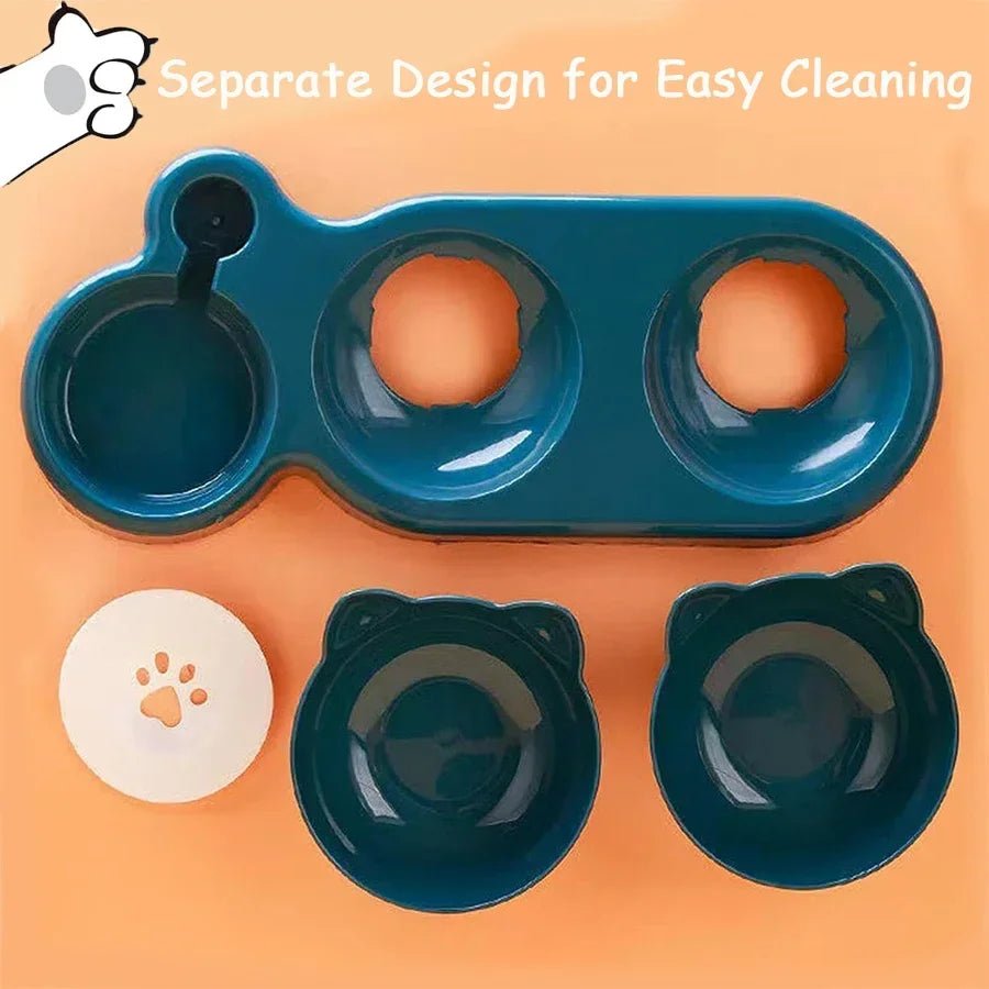 Cat Bowl Cat Food Bowl Double Bowl Neck Protection Automatic Drinking Bowl Anti Overturning Cat Food Rice Bowl Pet Supplies - Furbury