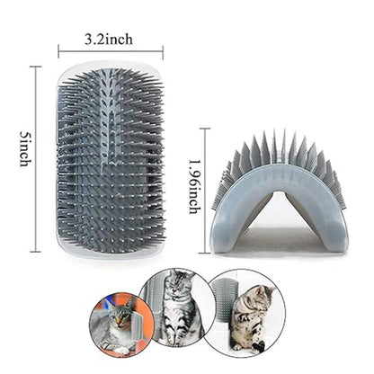 Cat Brush Comb Cat Toy with Catnip Cat Wall Brush Corner Cat Scratcher Massage Self Groomer Comb Pet Brush Corner cat scrubber - Furbury