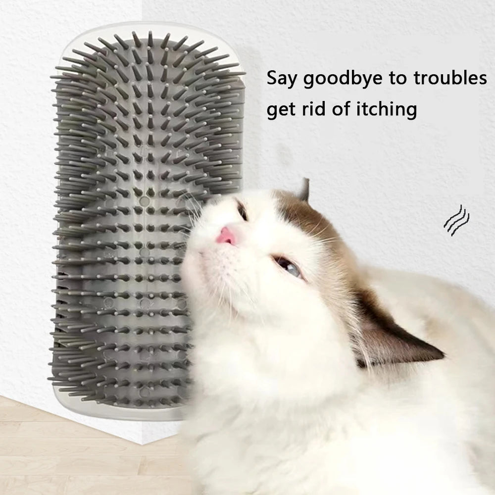 Cat Brush Comb Cat Toy with Catnip Cat Wall Brush Corner Cat Scratcher Massage Self Groomer Comb Pet Brush Corner cat scrubber - Furbury