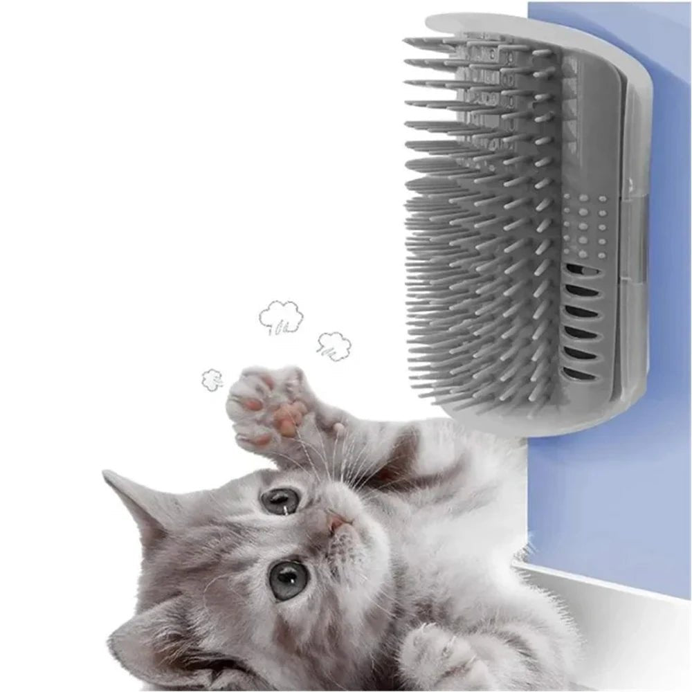 Cat Brush Comb Cat Toy with Catnip Cat Wall Brush Corner Cat Scratcher Massage Self Groomer Comb Pet Brush Corner cat scrubber - Furbury