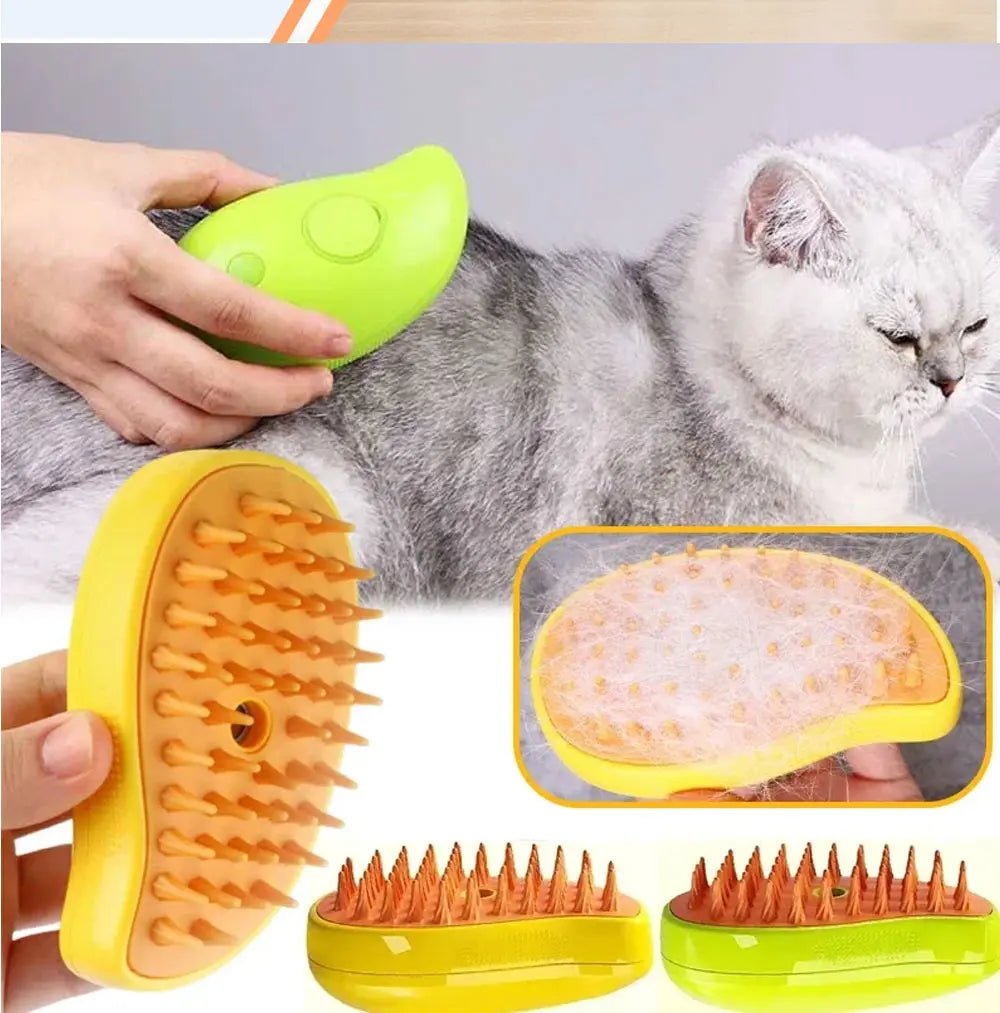 Cat Dog Steamy Brush Steam Brush Electric Sprayer for Massage Pet Grooming tool Shedding 3 in 1 Electric Sprays Massage Combs - Furbury