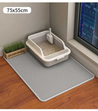 Cat Litter Mat Double Layer Waterproof Urine Proof Trapping Mat Easy to Clean Non - Slip Toilet Pad Cat Scratch Pad Large Foot Pad - Furbury