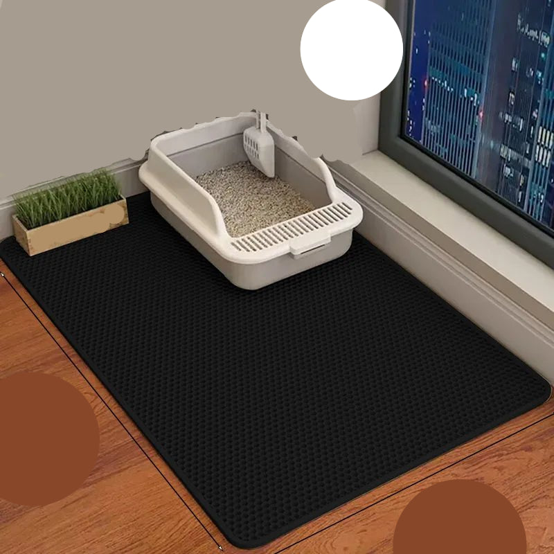 Cat Litter Mat Double Layer Waterproof Urine Proof Trapping Mat Easy to Clean Non - Slip Toilet Pad Cat Scratch Pad Large Foot Pad - Furbury