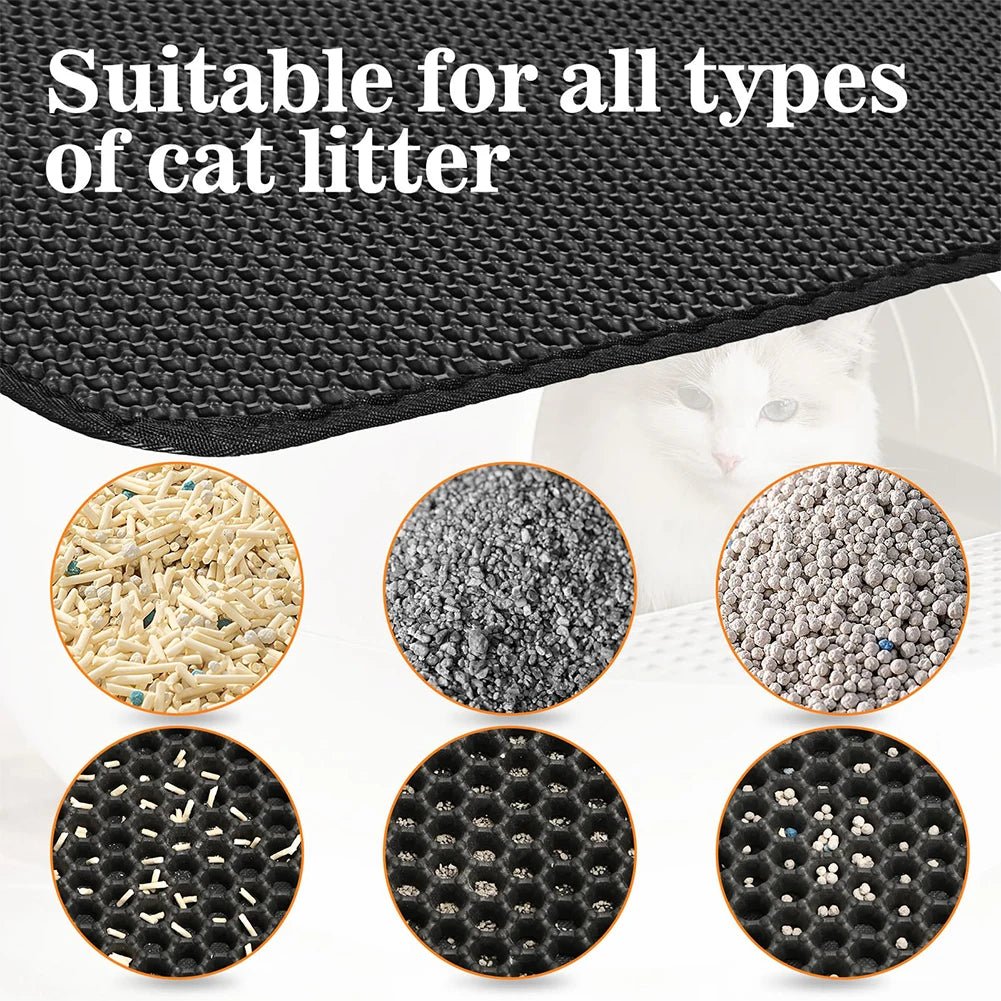 Cat Litter Mat Double Layer Waterproof Urine Proof Trapping Mat Easy to Clean Non - Slip Toilet Pad Cat Scratch Pad Large Foot Pad - Furbury