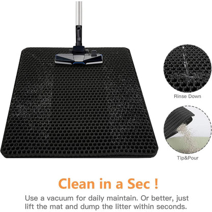 Cat Litter Mat Double Layer Waterproof Urine Proof Trapping Mat Easy to Clean Non - Slip Toilet Pad Cat Scratch Pad Large Foot Pad - Furbury