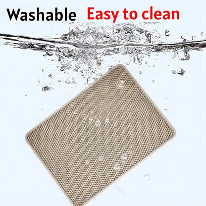 Cat Litter Mat Double Layer Waterproof Urine Proof Trapping Mat Easy to Clean Non - Slip Toilet Pad Cat Scratch Pad Large Foot Pad - Furbury