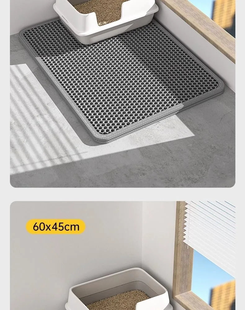 Cat Litter Mat EVA Double Layer Cat Litter Mat Cat Litter Basin Sand Falling Mat Eva Cat Litter Mat Cat Nest Mat Pet Mat - Furbury