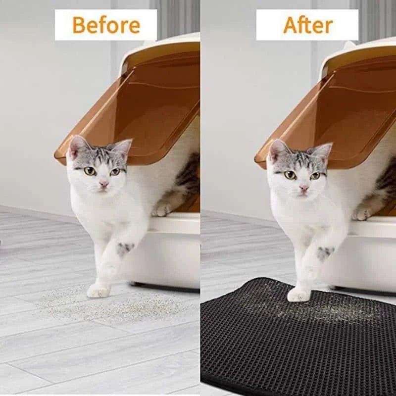 Cat Litter Mat EVA Double Layer Cat Litter Mat Cat Litter Basin Sand Falling Mat Eva Cat Litter Mat Cat Nest Mat Pet Mat - Furbury