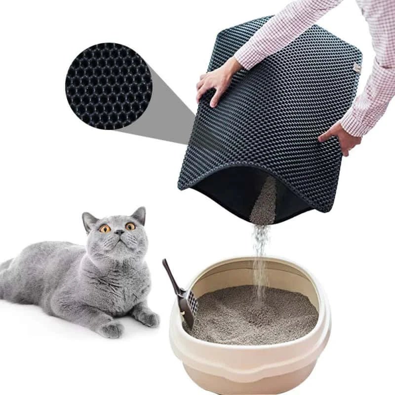 Cat Litter Mat EVA Double Layer Cat Litter Mat Cat Litter Basin Sand Falling Mat Eva Cat Litter Mat Cat Nest Mat Pet Mat - Furbury