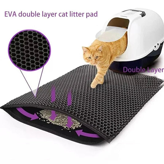 Cat Litter Mat With Gift Double Layer Waterproof Pet Litter Box Mat Non - slip Sand Cat Pad Washable Bed Mat Clean Pad Products - Furbury