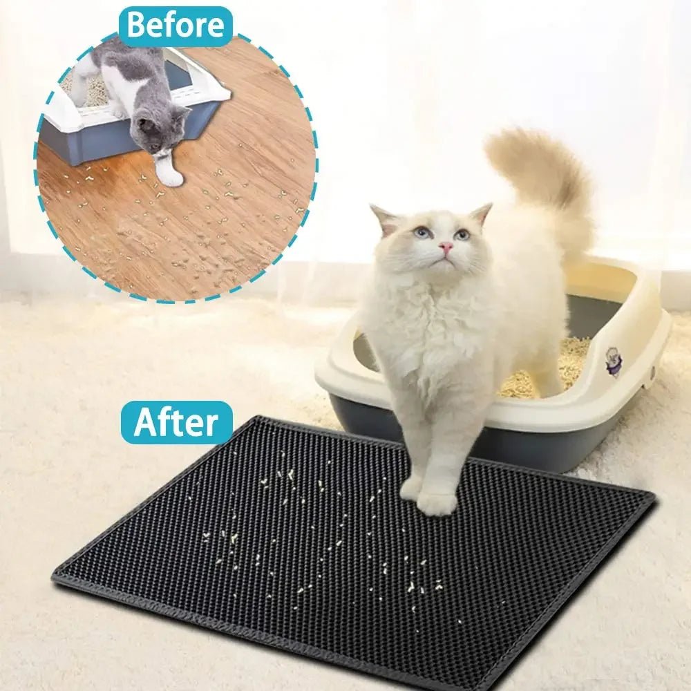 Cat Litter Mat With Gift Double Layer Waterproof Pet Litter Box Mat Non - slip Sand Cat Pad Washable Bed Mat Clean Pad Products - Furbury