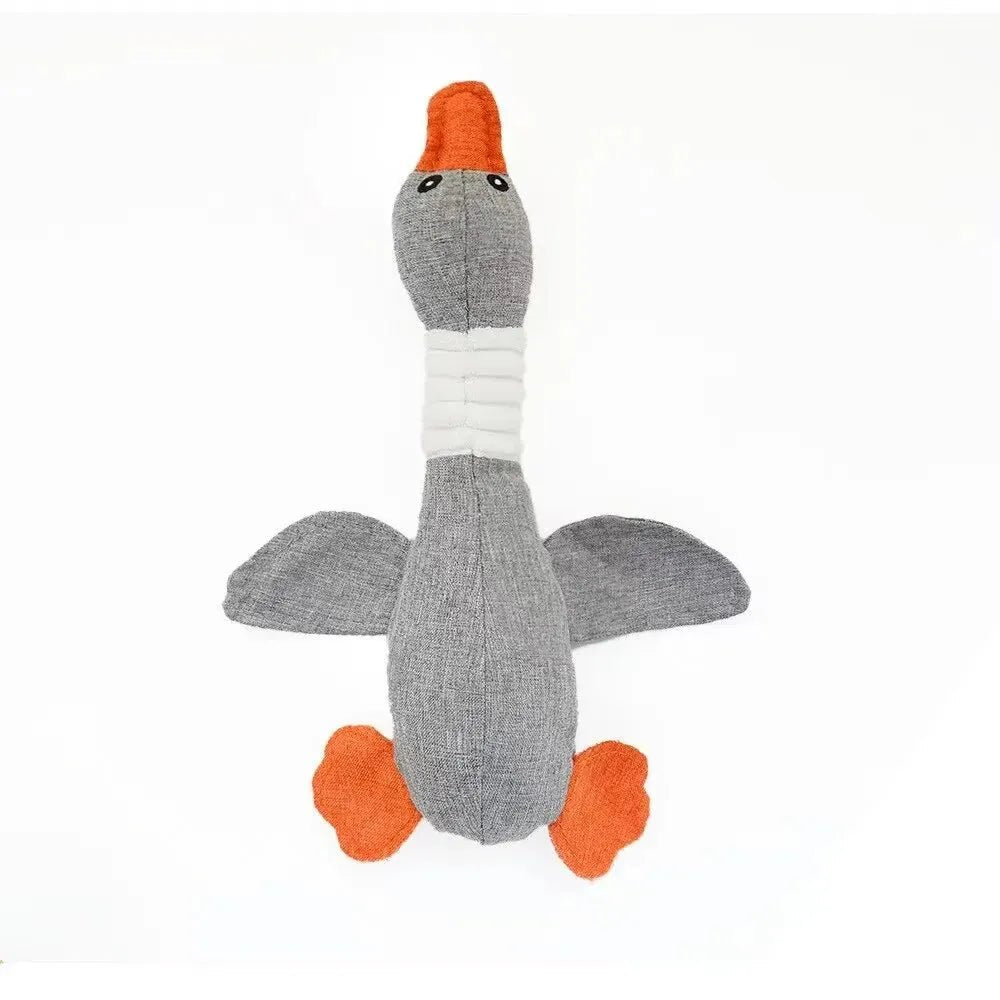 Cute Dog Plush Toys Pet Duck Squeak Toy for Puppy Sound Wild Goose Chew Toy for Small Middle Large Dogs Teeth Cleaning Toys - Furbury