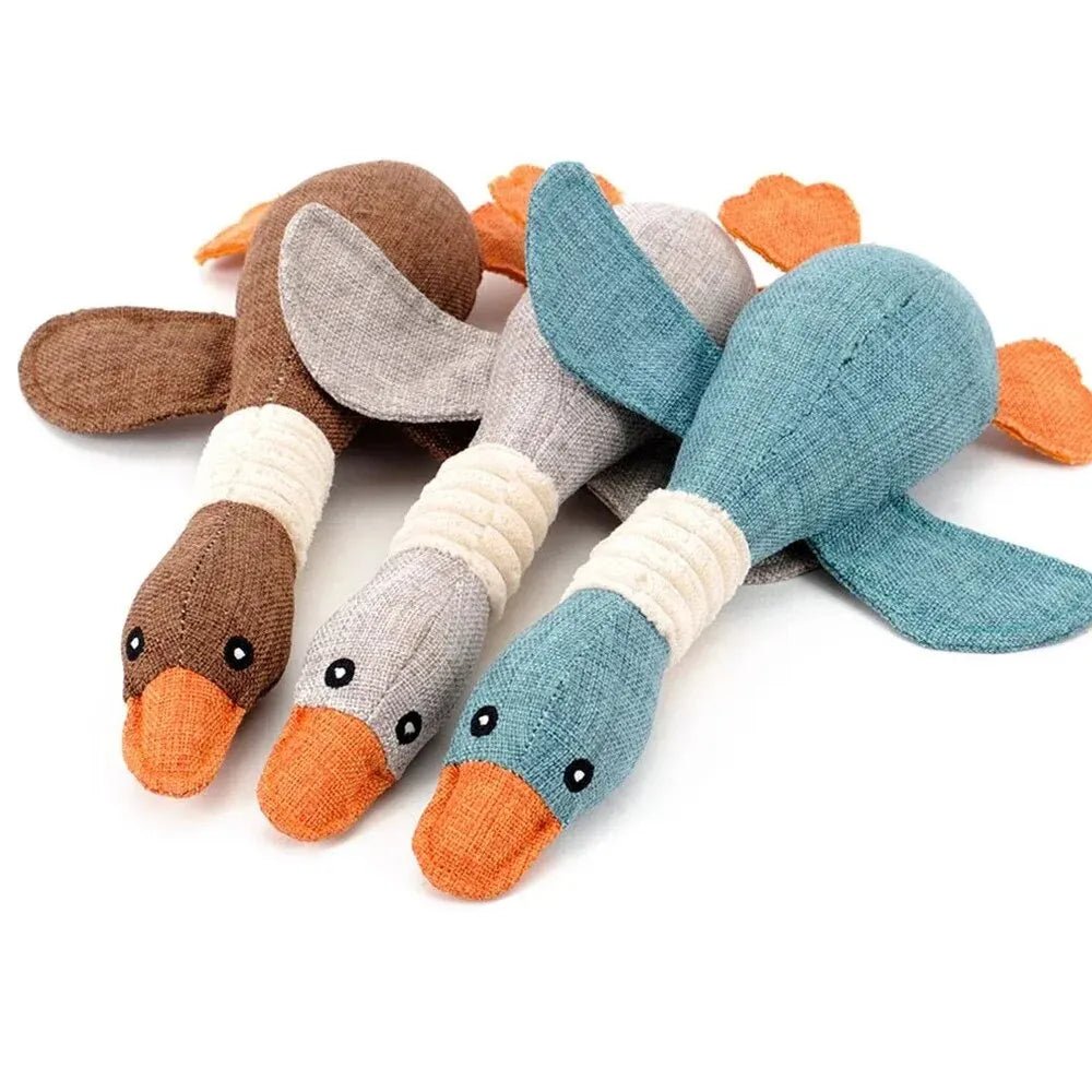 Cute Dog Plush Toys Pet Duck Squeak Toy for Puppy Sound Wild Goose Chew Toy for Small Middle Large Dogs Teeth Cleaning Toys - Furbury