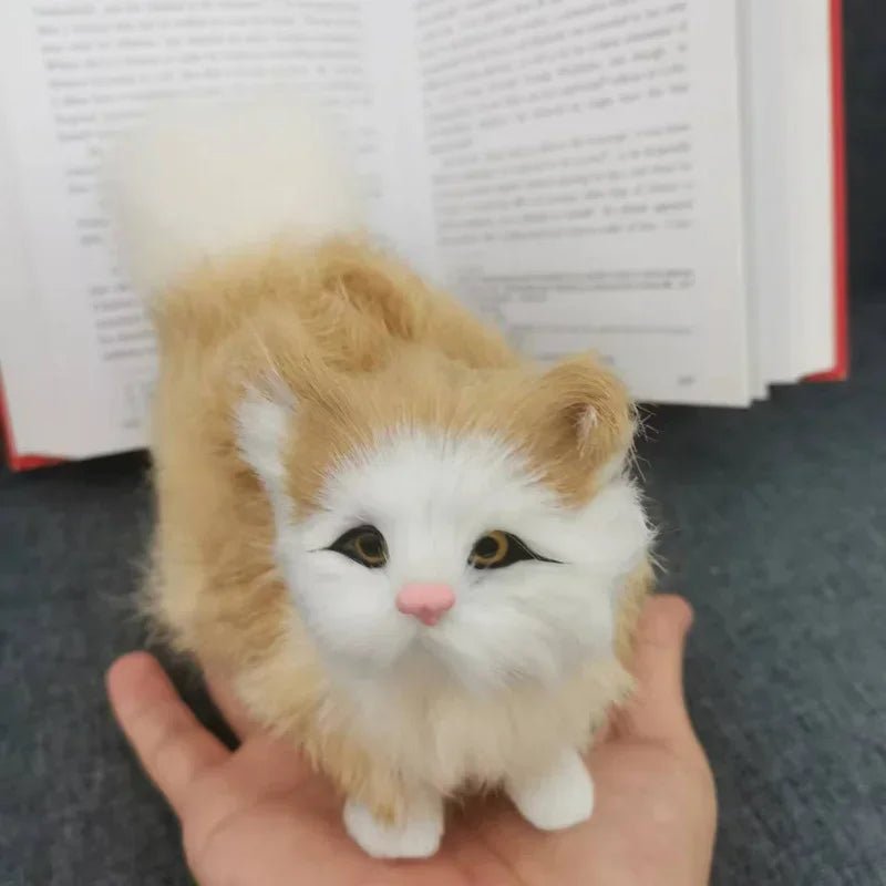 Cute Simulation Cat Plush Toys Soft Stuffed Kitten Model Fake Cat Realist Animals For Kids Girls Birthday Valentine's Day Gift - Furbury