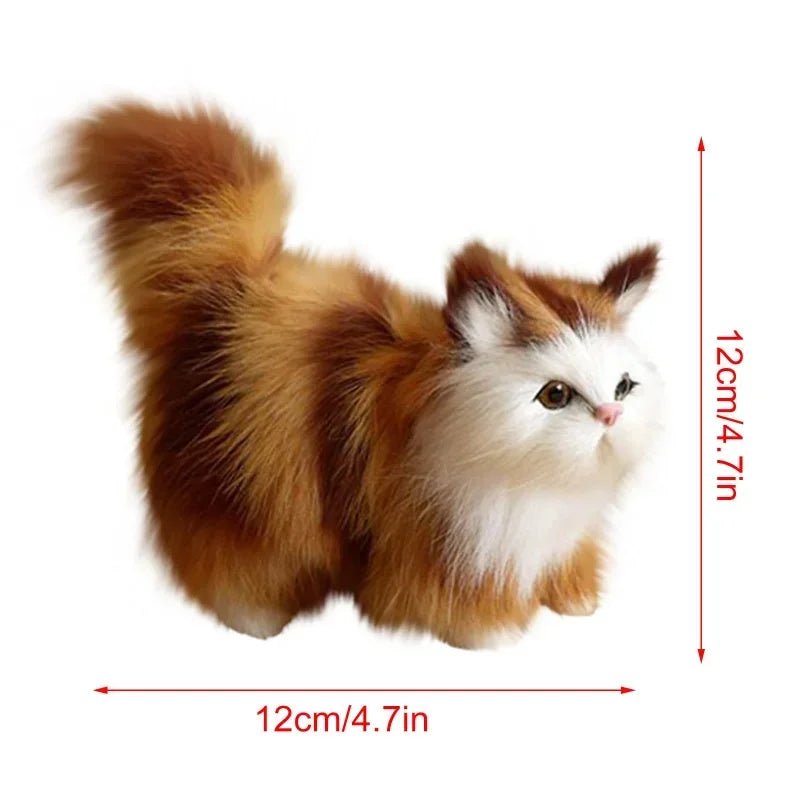 Cute Simulation Cat Plush Toys Soft Stuffed Kitten Model Fake Cat Realist Animals For Kids Girls Birthday Valentine's Day Gift - Furbury