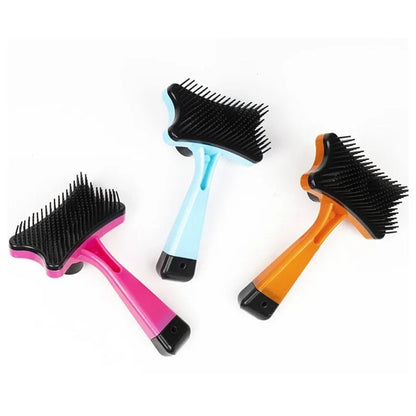 Dog Brush Cat Grooming Brush Self Cleaning Static Free Massage Comb Stable Thicker Bristles Pet Supplies To Remove Loose Fur - Furbury