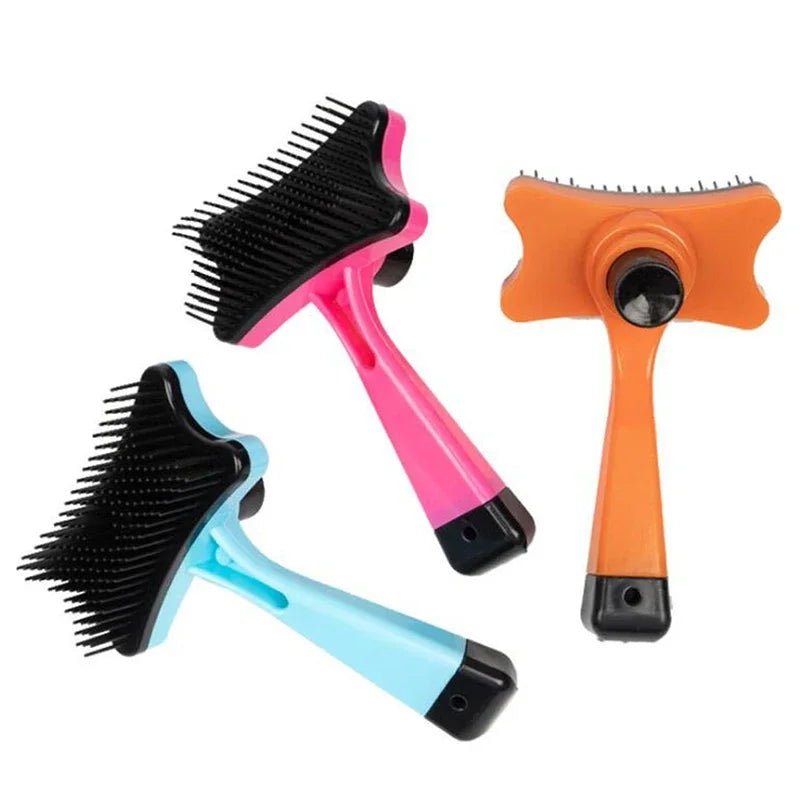 Dog Brush Cat Grooming Brush Self Cleaning Static Free Massage Comb Stable Thicker Bristles Pet Supplies To Remove Loose Fur - Furbury