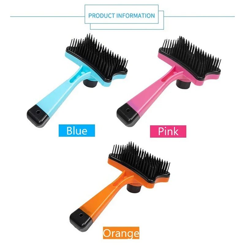 Dog Brush Cat Grooming Brush Self Cleaning Static Free Massage Comb Stable Thicker Bristles Pet Supplies To Remove Loose Fur - Furbury