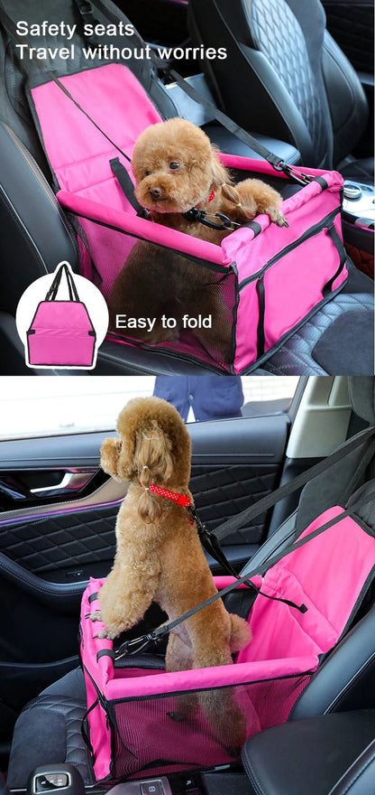 Dog Car Seat Cover Folding Hammock Pet Carriers Bag Basket Carrying for Cats Stable Foldable Travel Pet Dog Car Seat - Furbury