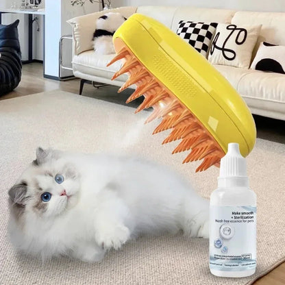 Dog Cat Steamy Brush Steam Brush Electric Sprayer for Massage Pet Grooming Tool Shedding 3 in 1 Electric Sprays Massage Combs - Furbury