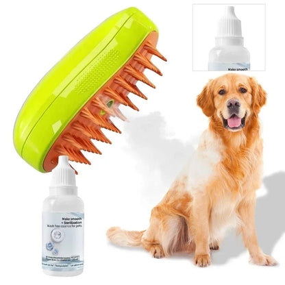 Dog Cat Steamy Brush Steam Brush Electric Sprayer for Massage Pet Grooming Tool Shedding 3 in 1 Electric Sprays Massage Combs - Furbury