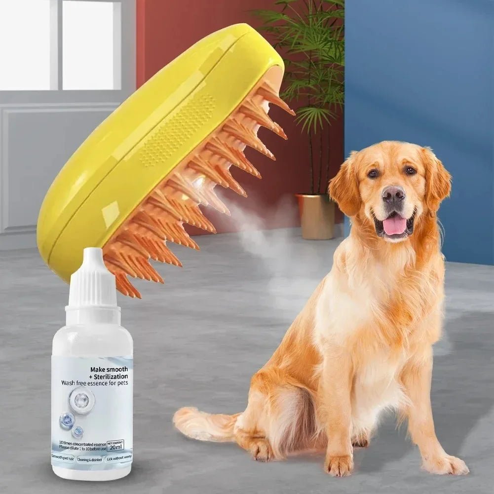 Dog Cat Steamy Brush Steam Brush Electric Sprayer for Massage Pet Grooming Tool Shedding 3 in 1 Electric Sprays Massage Combs - Furbury