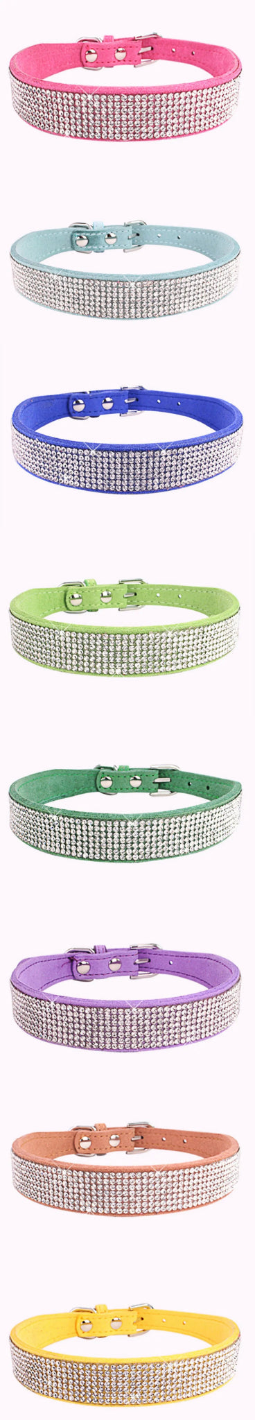 Dog Collar Crystal Glitter Rhinestone Pet Collars Zinc Alloy Buckle Collar For Small Medium Dogs Cats Chihuahua Pug Dog Collar - Furbury