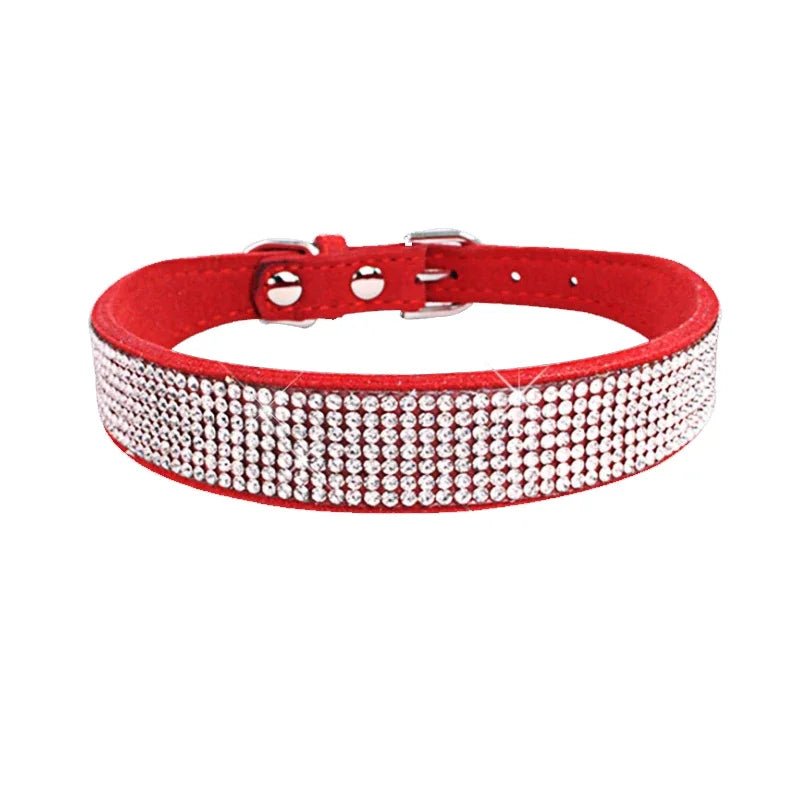 Dog Collar Crystal Glitter Rhinestone Pet Collars Zinc Alloy Buckle Collar For Small Medium Dogs Cats Chihuahua Pug Dog Collar - Furbury