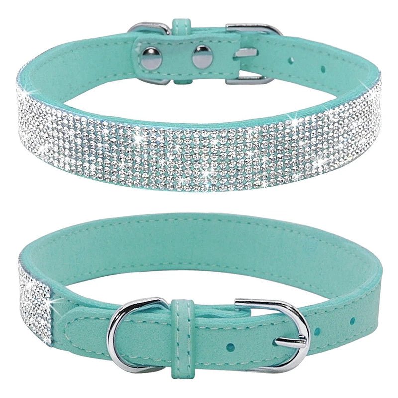 Dog Collar Crystal Glitter Rhinestone Pet Collars Zinc Alloy Buckle Collar For Small Medium Dogs Cats Chihuahua Pug Dog Collar - Furbury