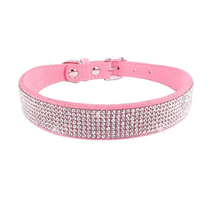 Dog Collar Crystal Glitter Rhinestone Pet Collars Zinc Alloy Buckle Collar For Small Medium Dogs Cats Chihuahua Pug Dog Collar - Furbury