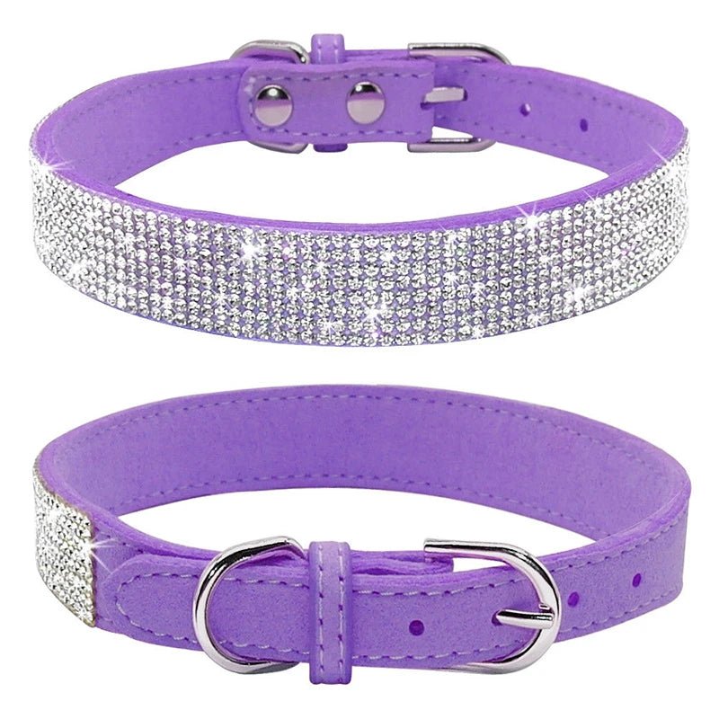 Dog Collar Crystal Glitter Rhinestone Pet Collars Zinc Alloy Buckle Collar For Small Medium Dogs Cats Chihuahua Pug Dog Collar - Furbury