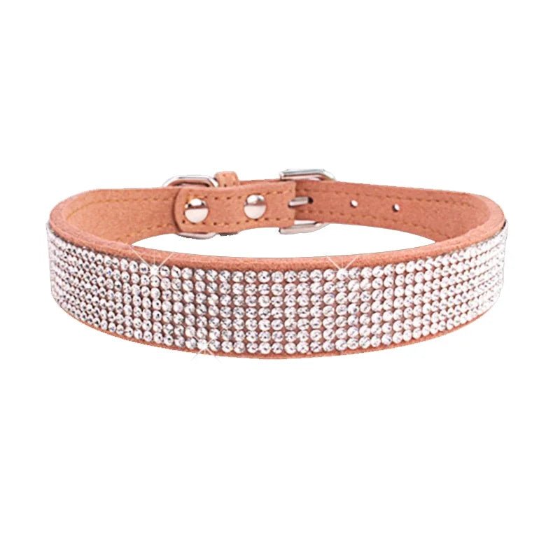 Dog Collar Crystal Glitter Rhinestone Pet Collars Zinc Alloy Buckle Collar For Small Medium Dogs Cats Chihuahua Pug Dog Collar - Furbury