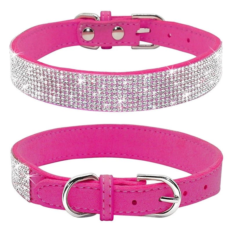 Dog Collar Crystal Glitter Rhinestone Pet Collars Zinc Alloy Buckle Collar For Small Medium Dogs Cats Chihuahua Pug Dog Collar - Furbury