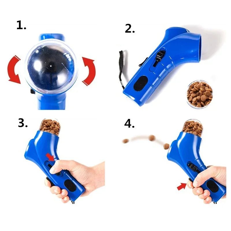 Dog Food Training Equipment Portable Interactive Treat Dispenser Launcher Gun Pet Snack Feeder Accessories Tool Supplies Product - Furbury