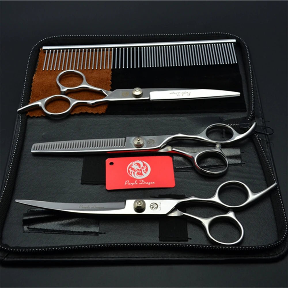 Dog Grooming Scissors 6" Japan Stainless Pet Hairdressing Scissors Cutting Scissors Thinning Shears Curved Scissors Set Z3001 - Furbury