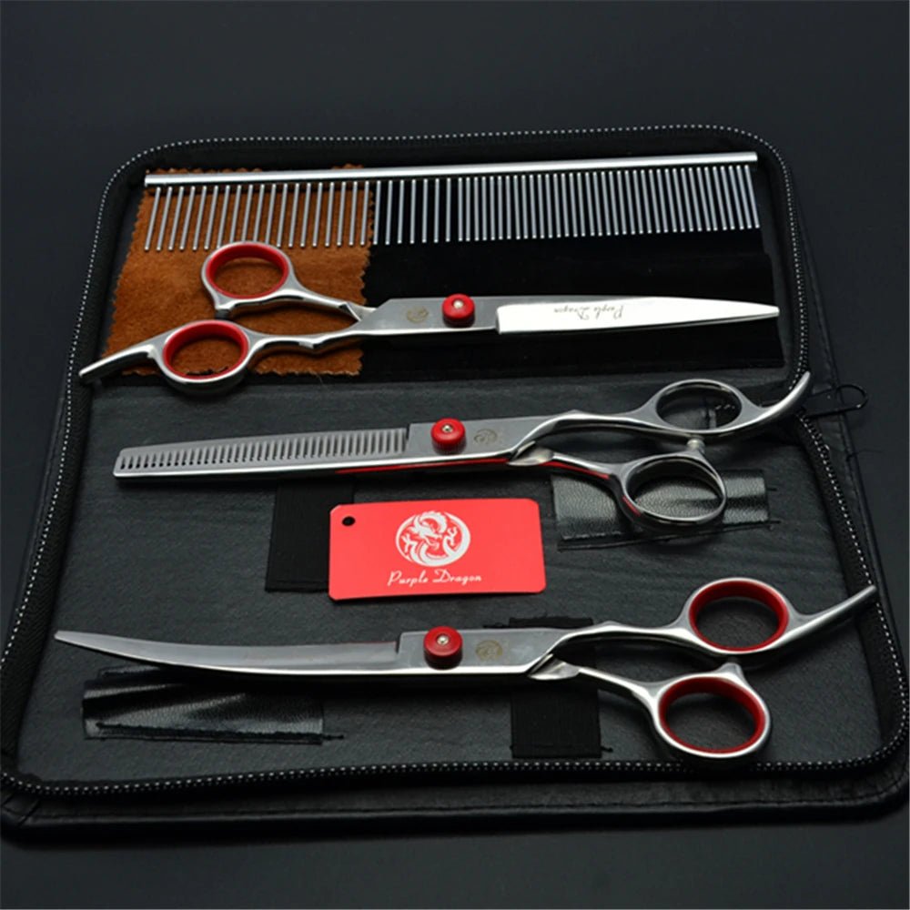 Dog Grooming Scissors 6" Japan Stainless Pet Hairdressing Scissors Cutting Scissors Thinning Shears Curved Scissors Set Z3001 - Furbury