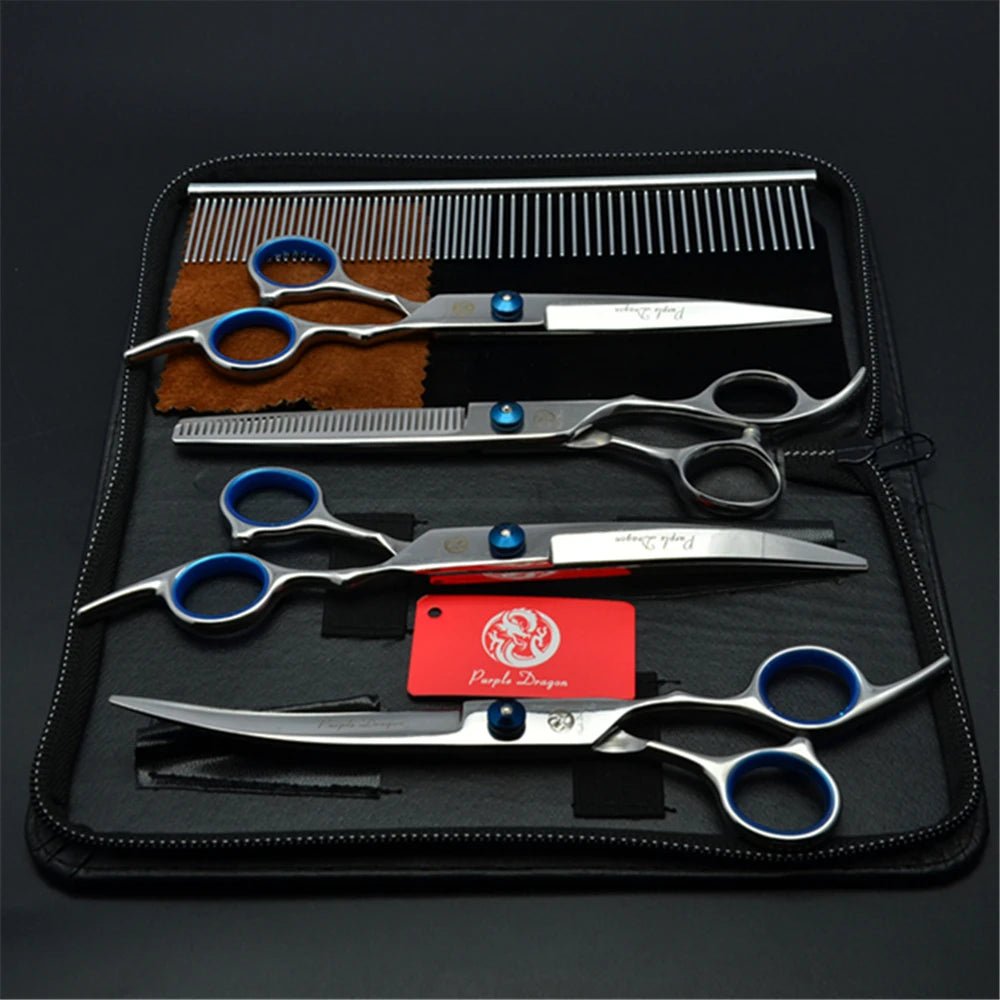 Dog Grooming Scissors 6" Japan Stainless Pet Hairdressing Scissors Cutting Scissors Thinning Shears Curved Scissors Set Z3001 - Furbury