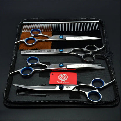 Dog Grooming Scissors 6" Japan Stainless Pet Hairdressing Scissors Cutting Scissors Thinning Shears Curved Scissors Set Z3001 - Furbury