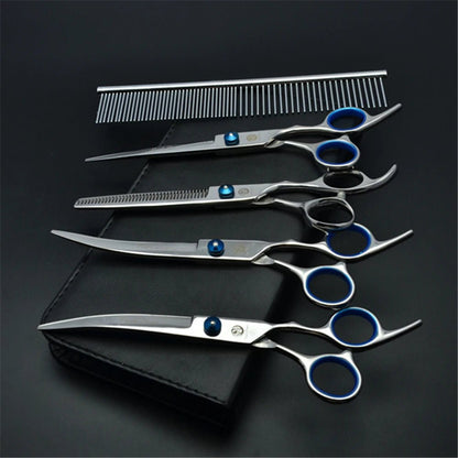 Dog Grooming Scissors 6" Japan Stainless Pet Hairdressing Scissors Cutting Scissors Thinning Shears Curved Scissors Set Z3001 - Furbury