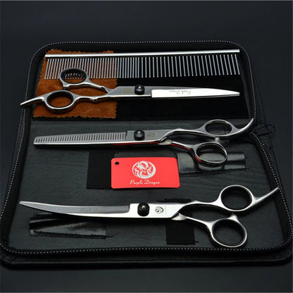 Dog Grooming Scissors 6" Japan Stainless Pet Hairdressing Scissors Cutting Scissors Thinning Shears Curved Scissors Set Z3001 - Furbury