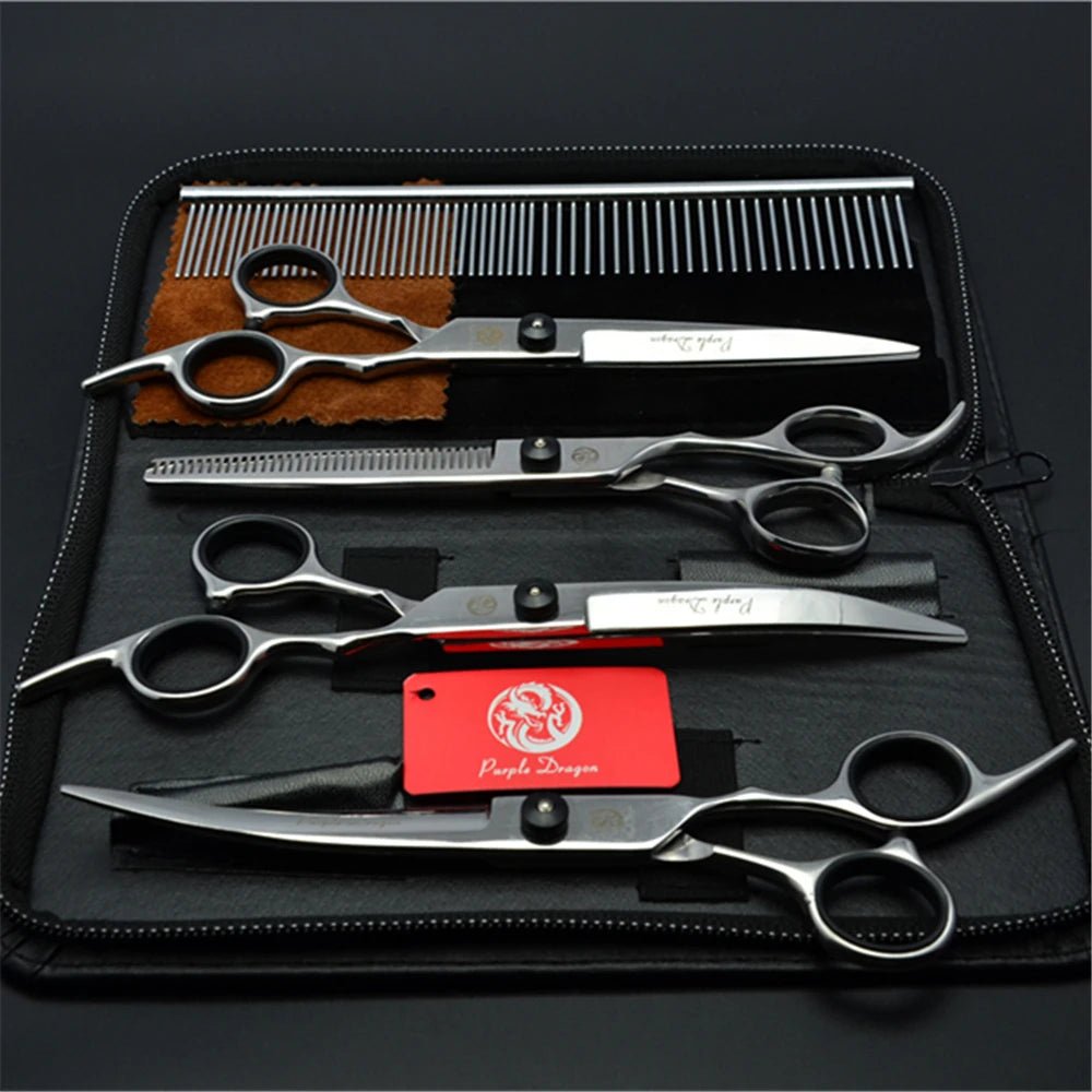 Dog Grooming Scissors 6" Japan Stainless Pet Hairdressing Scissors Cutting Scissors Thinning Shears Curved Scissors Set Z3001 - Furbury