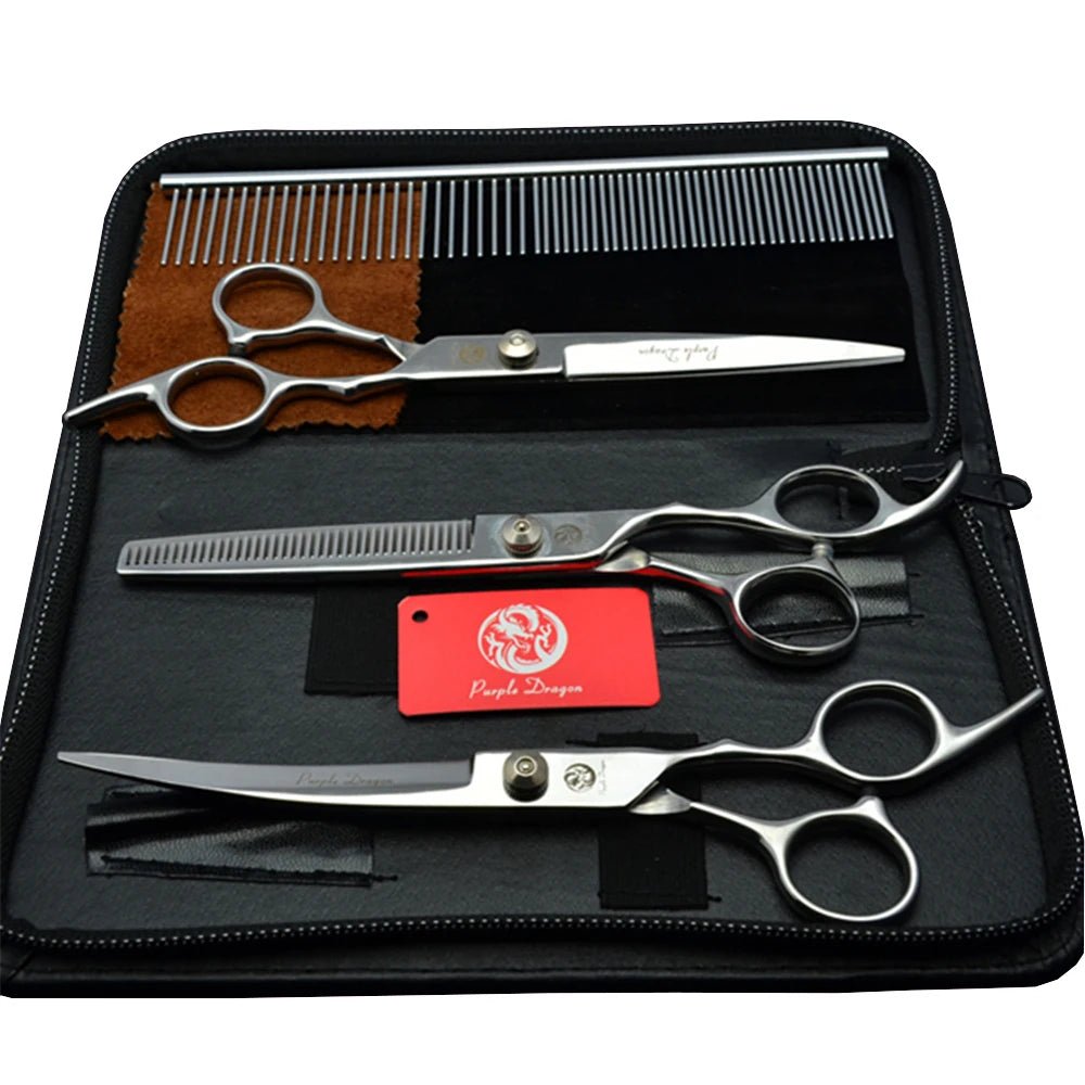 Dog Grooming Scissors 6" Japan Stainless Pet Hairdressing Scissors Cutting Scissors Thinning Shears Curved Scissors Set Z3001 - Furbury