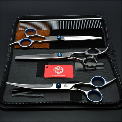 Dog Grooming Scissors 6" Japan Stainless Pet Hairdressing Scissors Cutting Scissors Thinning Shears Curved Scissors Set Z3001 - Furbury