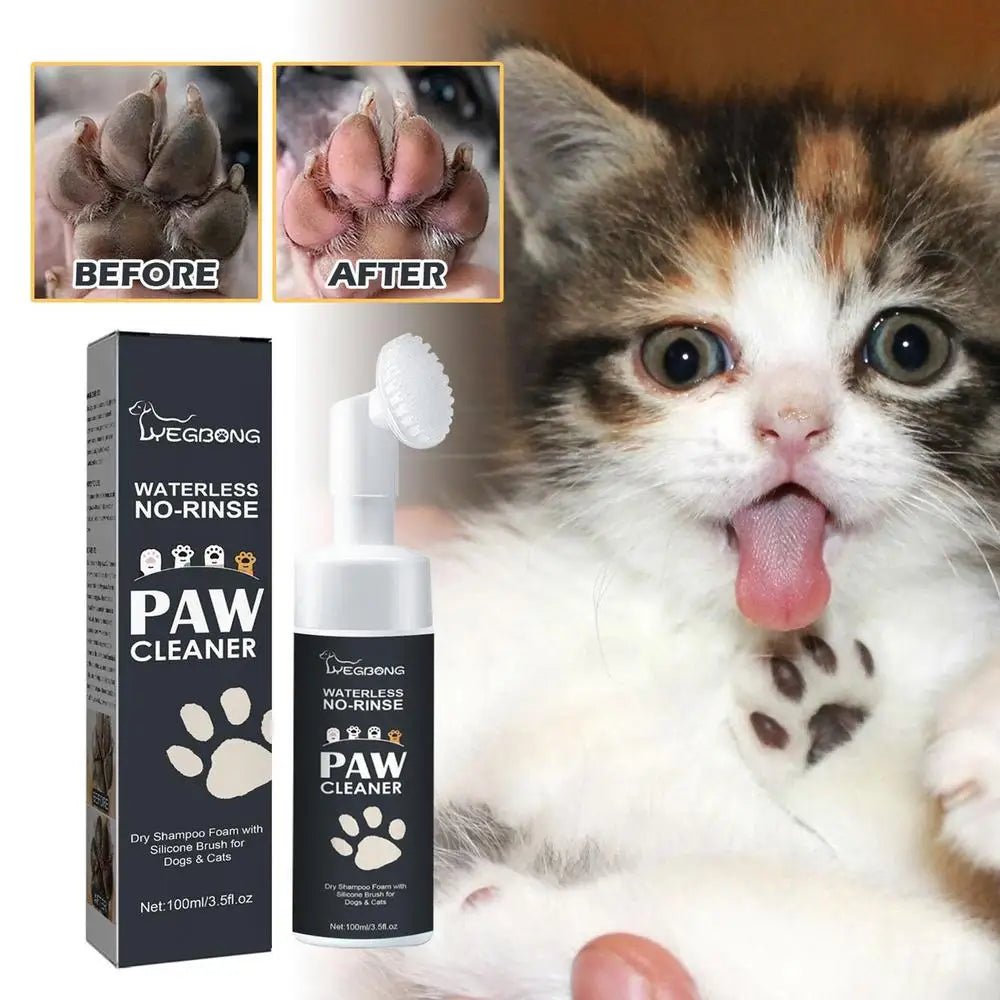 Dog Paw Washing Foam Pet Foot Cleaning Foam Rinse - free Paw Cleaner No Washing Claw Care Supplies For Cat With Silicone Brush - Furbury