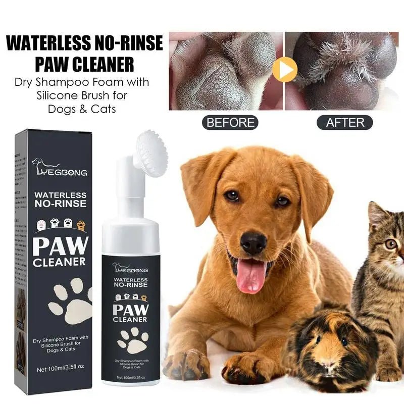 Dog Paw Washing Foam Pet Foot Cleaning Foam Rinse - free Paw Cleaner No Washing Claw Care Supplies For Cat With Silicone Brush - Furbury