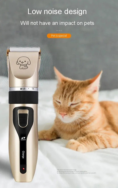 Dog Professional Hair Clipper Electrical Grooming Trimmer for Pets USB Rechargeable Shaver Low Decibel Animals Haircut Machine - Furbury