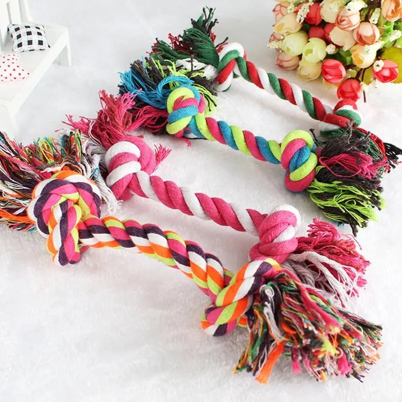 Dog Toy Pet Molar Bite - resistant Cotton Rope Knot for Small Dog Puppy Relieving Stuffy Cleaning Teeth Pet Chew Toys - Furbury