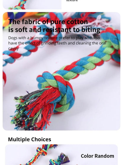 Dog Toy Pet Molar Bite - resistant Cotton Rope Knot for Small Dog Puppy Relieving Stuffy Cleaning Teeth Pet Chew Toys - Furbury