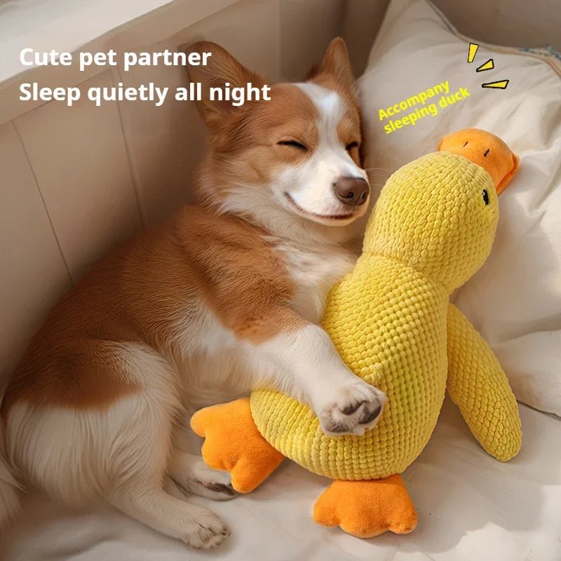 Dog toy plush companion sleeping duck bite resistant teeth grinding sound relief duck sound toy - Furbury